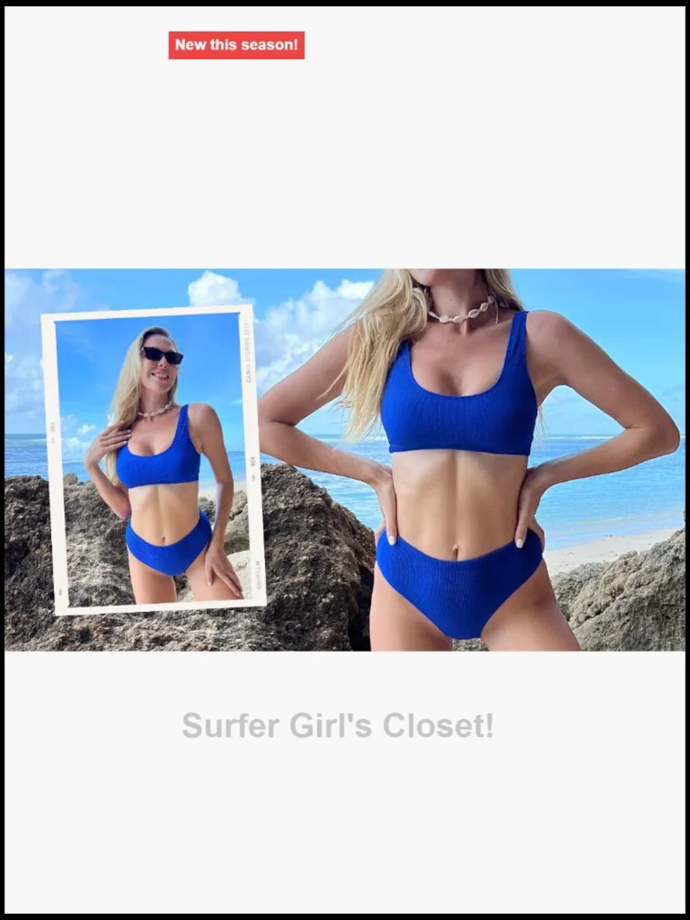 Ribbed Bikini Set Two Piece Sporty Swimsuit High Cut Bathing Suit
